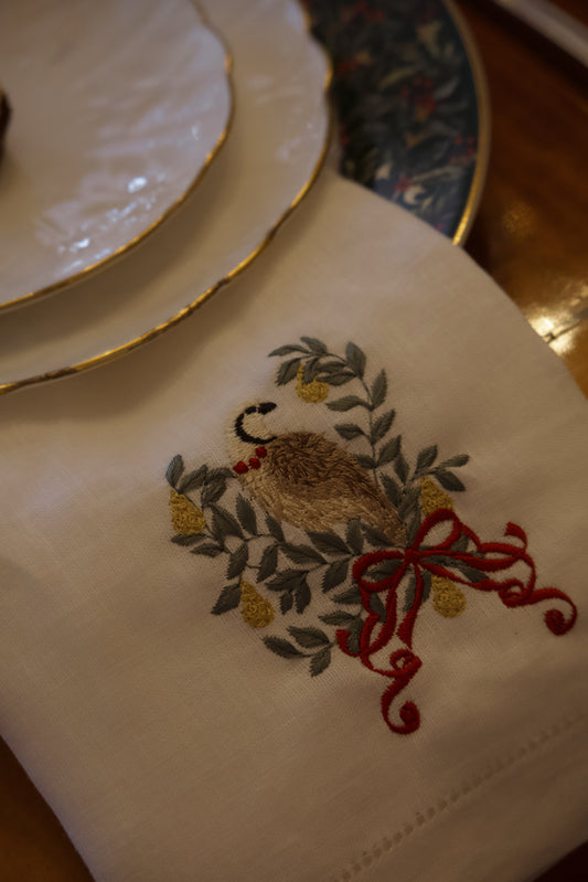 The Twelve Days of Christmas Table Linens